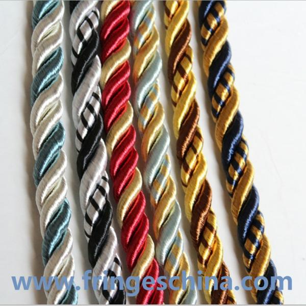 Shiny hot selling decorative round rope cord for home textile decoration