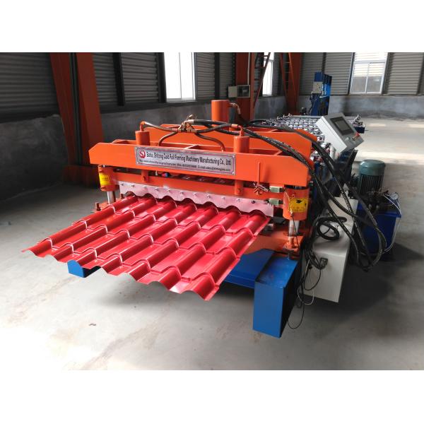 Bamboo Glazed Roof Tile Roll Forming Machine Metal Steel Step Tile Making Machine