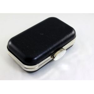 Cheap 20.5cm Acrylic Closure Silver Oval Box Clutch Frames With Silk Print Logo for sale