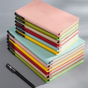 Customized Paper Business Logo Printed Debossed Soft Black PU Planner A5 Leather