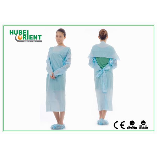 Quality CPE Long Sleeve Protective Gowns Non Stimulating Protective Gown wholesale