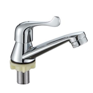 Zinc Stylish Bathroom Single Cold Water Basin Taps In Chrome