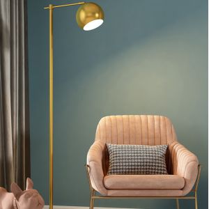 Gold Floor Lamp Modern E27 Standing Lamp Corner Light Reading Light Plated Brass
