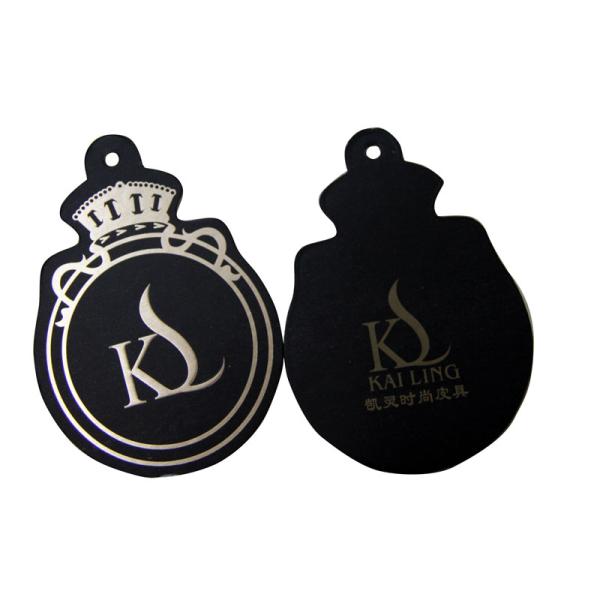 Black Recycle Personalized Hang Tags Customized silk screen printing