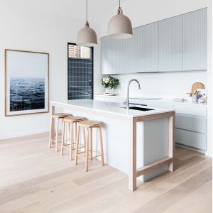 Moisture Proof Modular White Melamine Kitchen Cabinet With Sink And Faucet