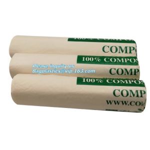 Biodegradable Compostable Garbage Bin Liners, Kitchen Bin Liner Compostable Flat