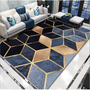 Geometric Pattern Waved Curved Line Living Room Floor Carpet Special Style