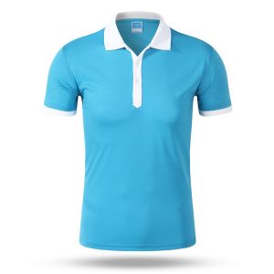Cheap 10C Color 240gsm Embroided Plain Polo Shirts Mercerized Cotton for sale