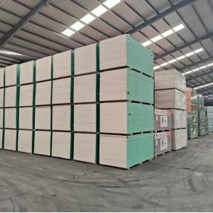 Customized Green Moisture Resistant Drywall , Waterproof Gypsum Sheet 9mm