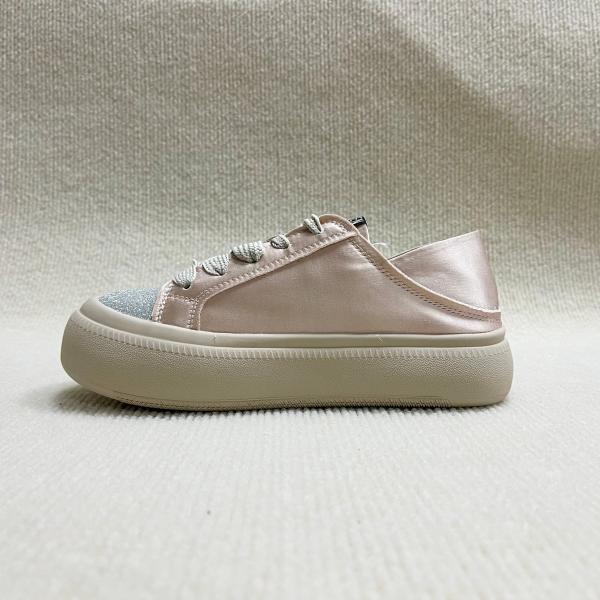 Quality Classic Platform Sneakers Women Round Head And Thick Soled With Silk Surface wholesale