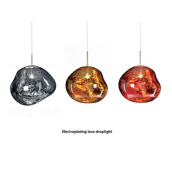 Nordic Design Modern Glass Decorative Red Silver Yellow Chandelier Hanging Pendant Lamps