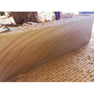 OEM Honed Finish Yellow Sandstone Cladding Wood Grain Effect Exterior Cladding