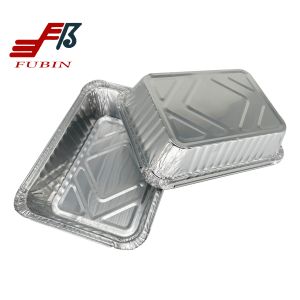 Roasting 1000ml Rectangular Foil Trays Disposable Food Packing Box