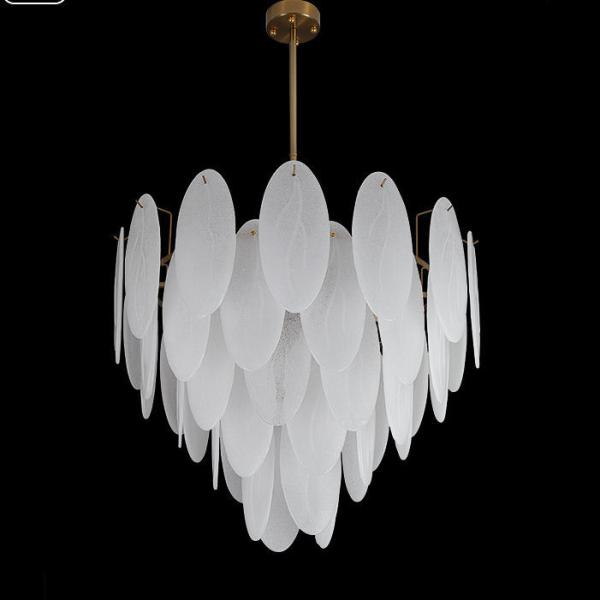 Quality Nordic Modern Feather Glass LED Chandelier For Bedroom D800 X H740MM wholesale