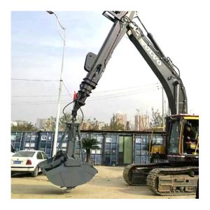Excavator Telescopic Dipper Boom with Clamshell Bucket for PC300 PC400