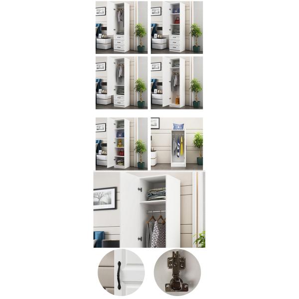 Ultra - Large Capacity Melamine Particle Board Wardrobe 2 Door Wardrobe