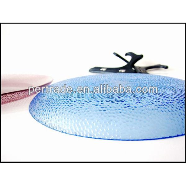 10 Inch Transparent Edge Tinting Color Glass Charger Plates