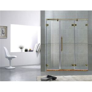 Green Bronze Inline Frameless Glass Shower Doors 8MM Tempered Glass For Home