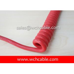 UL20378 TPU Curly Cable 28AWG 13C OD6.5mm VW-1 Red L=320mm TPE Insulated 105C