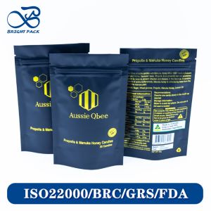 Premium Stand Up Pouches For Candies Packaging With Custom Brand Printing Bulk Orders Discounts.