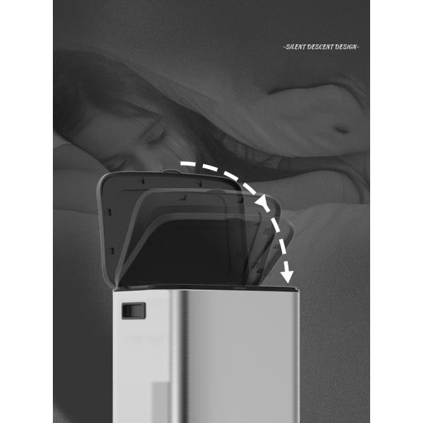 Commercial Large Covered Kitchen Waste Sorting Stainless Steel Treadle Dry and Wet Separation Stainless Steel Trash Can