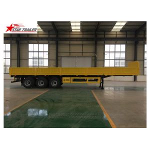 3/4 Axles Drop Deck Semi Trailer , Heavy Duty Semi Trailers For Truck