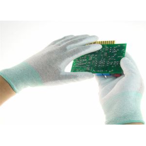 Polyurethane Coated Anti Static Hand Gloves 17 - 25 G / Pair Free Sample