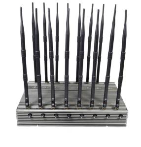 China OEM 16 Bands Signal Blocker Cell Phone WIFI GPS VHF UHF Remote Control Signal Jammer on sale