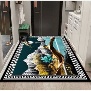 China Polyester Fiber Entrance Door And Living Room Floor Carpet Plant And Flower Chinese Style on sale