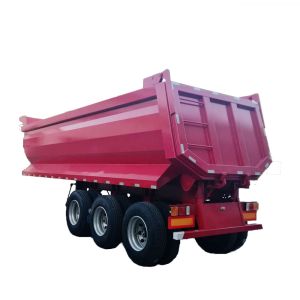 U Shape Rear Tipper Tri-Axles End Dump Semi Truck Trailer with Leaf Spring