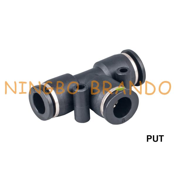Quality PUT 3 Way Union Tee Plastic Pneumatic Hose Fittings 1/8'' 1/4'' 3/8'' 1/2'' wholesale