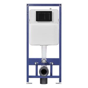 HDPE Full Frame Concealed Cistern with Rectangular Design and Chrome Flush