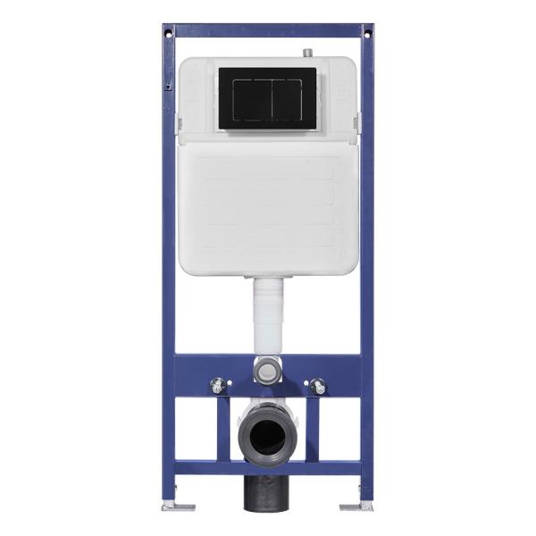 HDPE Full Frame Concealed Cistern with Rectangular Design and Chrome Flush