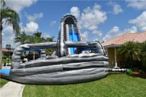 China Customized Garden Dual Lane Inflatable Water Slides Pool For Fun on sale