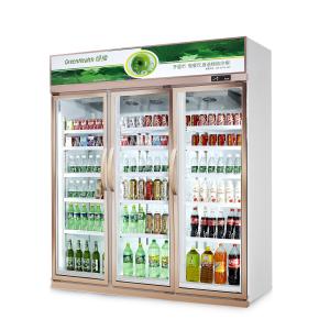 Cheap Three Glass Door Commercial Beverage Cooler With 5 Layers Shelves / Wine Beverage Chiller for sale