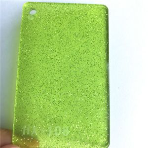 Cutting Transparent Green Glitter Acrylic Sheets 1/8inch PMMA Plexiglass