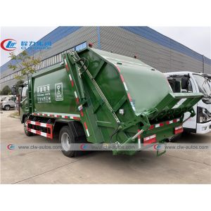 LHD Dongfeng 6cbm Compressed Garbage Truck With Double Operation System