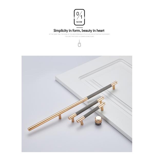 Golden Zinc Alloy Furniture Drawer Handle Pulls Single Hole