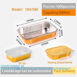 580ml/1.25LB., Sturdy Aluminum Foil Pans With Lids For Cooking, Baking,