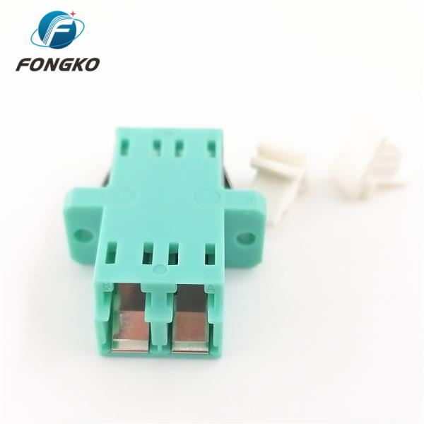 Fireproof Blue Duplex Fiber Optic Adapter LC DX OM3 With Shutter