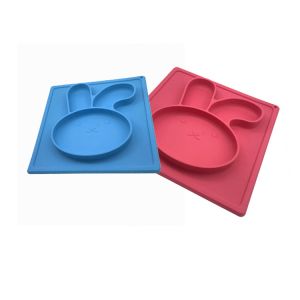 China Best Product Rabbit Shape Silicone Baby Placemat Non Slip Silicone Placemats For Kid on sale