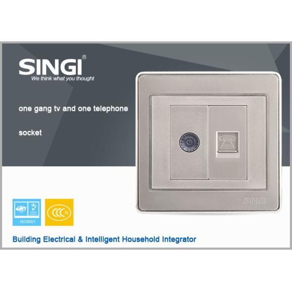 GNW56BK TV Socket+ Telephone Socket, American type Brushed gold color electrical