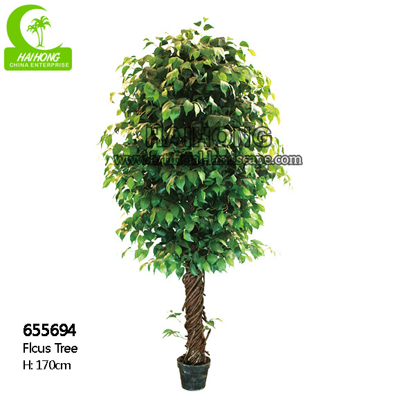 Quality Real Touch 170cm High Artificial Ficus Tree , Silk Artificial Tree For Office wholesale