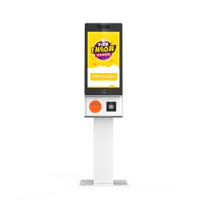 21.5 23.8 27 Inch Self Ordering Kiosk With QR Scanner 80mm Thermal Printer For