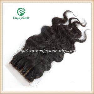 Silk top closure5''x5'' brazilian virgin hair natural color body wave 10''-24''L three way