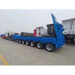 High Strenth Lowboy Semi Trailer 60 80 100 Tons with ABS Anti-lock Braking