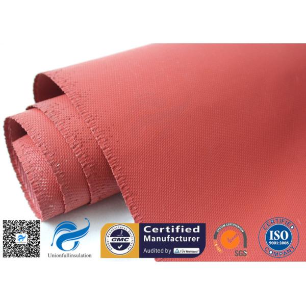 Quality 1010gsm Abrasion Resistant Red Silicone Coated Fiberglass Fabric 1mm Thickness wholesale