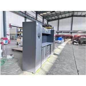 Powder Coat Steel Movable Tool Cabinet With Side Locker For Heavy Duty Garage