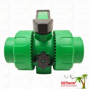 Lock Ball PPR Double Union Ball Valve With Plastic Ball S2.5 20-63MM Customized