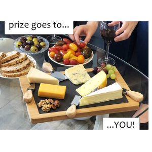 High End Professional Bamboo Cheese Board Set With Slate And Knife Sets